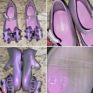 Mini Melissa $69 Glitter Lavender Ultragirl w Bow US 10 EU 27 EUC